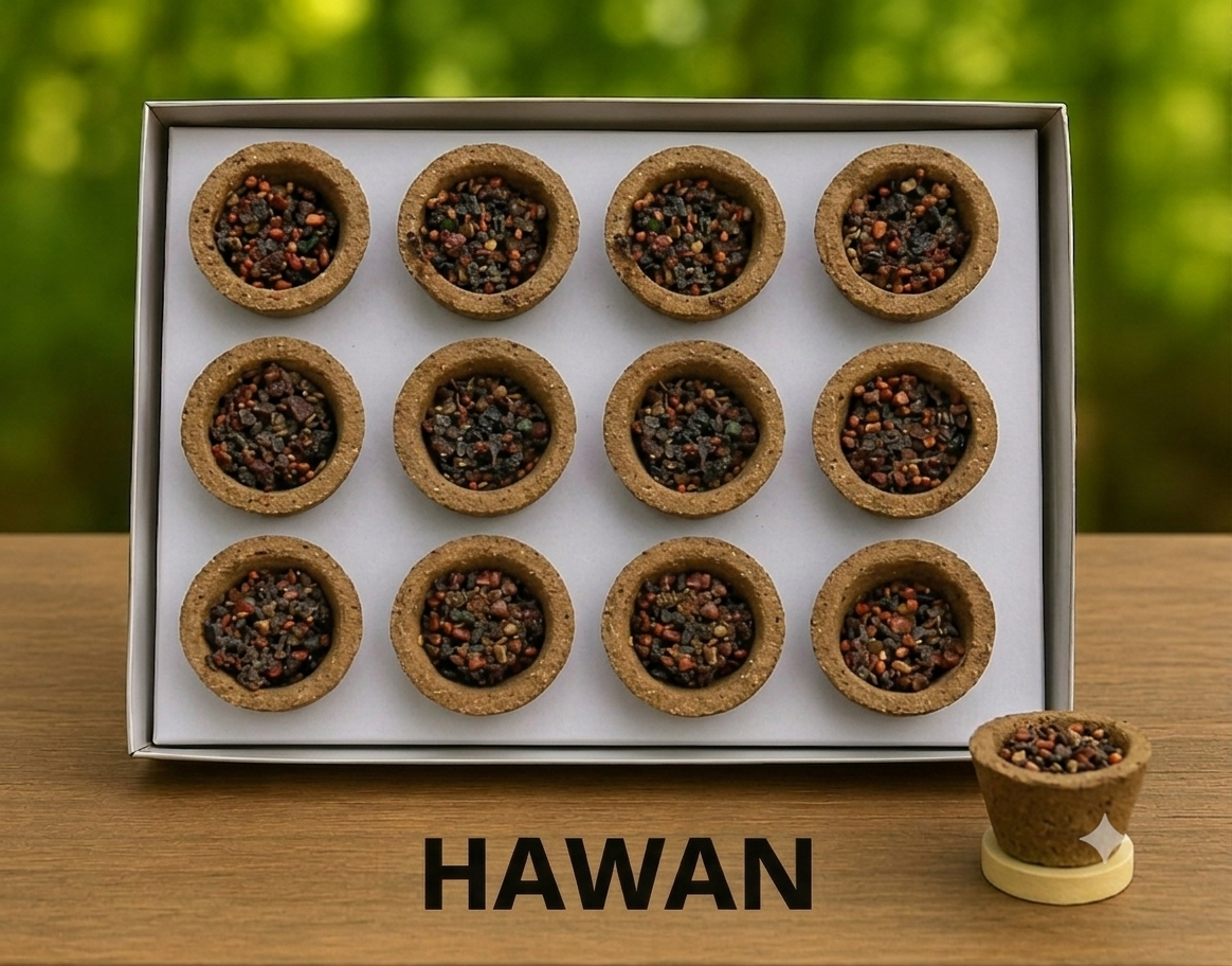 Hawan Sambrani Cups (Pack of 3) | 36 Natural Hawan Dhoop Cups | Long Lasting Fragrance | Handcrafted | Chemical-Free | Ideal for Pooja, Havan, Meditation & Home