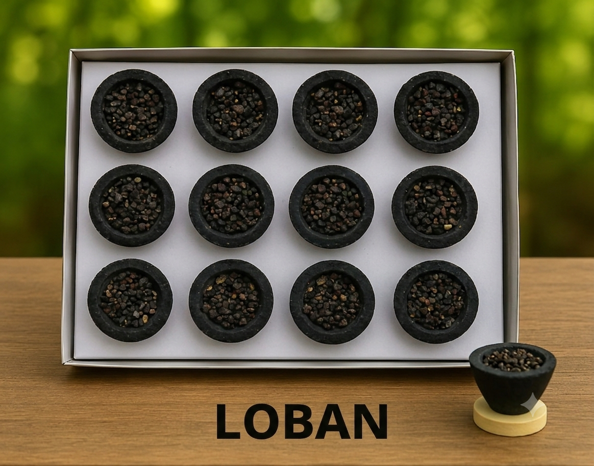 Loban Sambrani Cups (Pack of 3) | 36 Natural Loban Dhoop Cups | Long Lasting Fragrance | Handcrafted | Chemical-Free | Ideal for Pooja, Meditation, Havan & Home