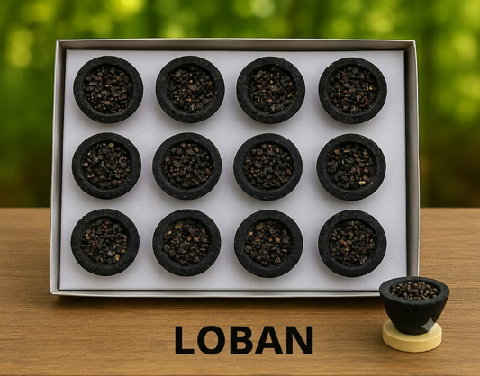 Loban Sambrani Cups (Pack of 3) | 36 Natural Loban Dhoop Cups | Long Lasting Fragrance | Handcrafted | Chemical-Free | Ideal for Pooja, Meditation, Havan & Home